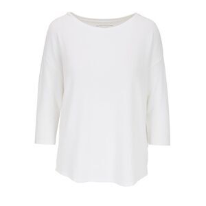 Majestic Filatures White French Touch Three-Quarter Sleeve T-Shirt Size XS NWT